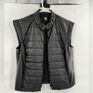 W by Worth black puffer vest jacket size 6